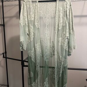 Elegant Sheer Lace Kimono